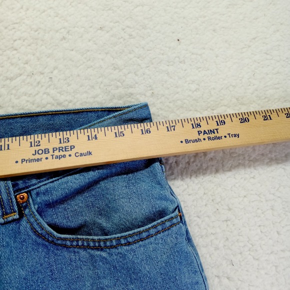 Levi‎ Strauss 505 Regular Fit Mens Jeans Blue Denim W33 L34 Stain - Picture 3 of 10